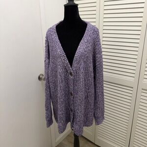 Lane Bryant Lavender Button-Up Cardigan